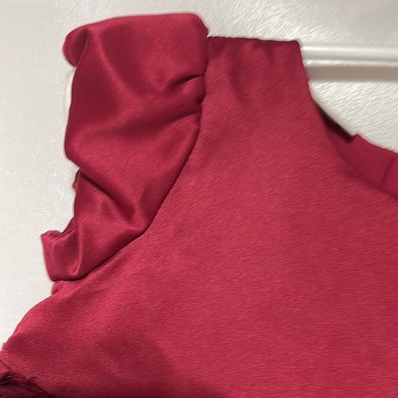 Rosette Burgundy Baby Girl Special Occasion Dress and Bloomers 18 months - Picture 6 of 13